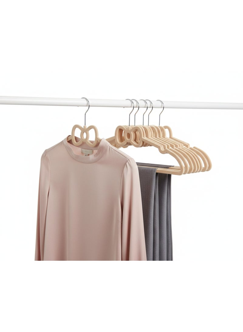 Happy Home Set of 20 Non-Slip Velvet Clothes Hangers – Durable, Soft Velvet Surface to Protect Garments, 360° Swivel Hooks for Easy Hanging – Ideal for Suits, Dresses, Shirts, and Pants – Elegant Beige for Closet Organization - Image 2